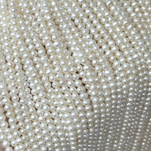 3.5-4mm perle d'eau douce naturelle millet perle semi-fini chaîne Fine Mini fil riz Grain bricolage claviculaire chaîne anneau - Product Image 5