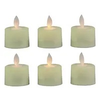 Votive Battery Operated Plastic Flameless Religious Mini LED Tea Lights Candles with Moving Flameless