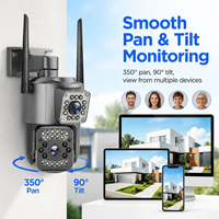Caméra de sécurité extérieure PTZ CCTV 4G WiFi V380 Pro HD 1080P à double objectif 6MP, étanche, vente en gros