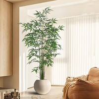 HAIHONG Arbre artificiel en bambou en plastique écologique, durable et léger, style bonsaï, décoration de jardin d'intérieur, arbustes, fleurs, herbe