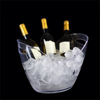 Seau à glace en acrylique personnalisé en forme de bateau avec lumières LED, capacité 12L, logo OEM, écologique, durable, isolé, motif fruits, vente en gros