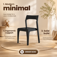 Chaise de salle à manger MULIGNA, style moderne et luxueux, pour café, maison, restaurant, hôtel, bar, cuisine, banquet, avec dossier en bois