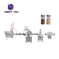 Ligne de production de sauces de haute qualité, petit élévateur à quatre roues, flacons en verre, machine de capsulage motorisée, pressage des couvercles, transformation alimentaire