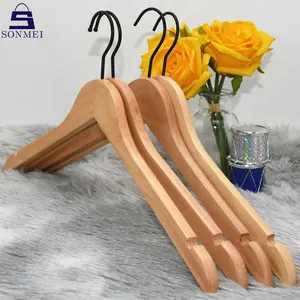 Factory store space saving shirt wholesale natural wood hanger for hotel