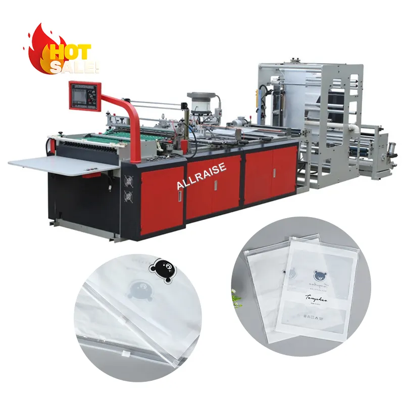 Automatic Stand Up Pe Plastic Bag Manufacturing Cutting Sealing Making Machine Slider Zipper Pouch Bag Making Machine