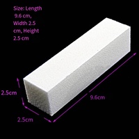 SunelPort Mini Lima de Esponja Desechable para Uñas, Bloque de Pulido Blanco Tipo Tofu, Lavable, Esmerilado, No Deja Residuos, Grano Grueso/Fino 100/180