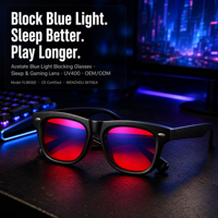 Lunettes anti-lumière bleue en acétate OEM UV400, montures optiques pour ordinateur, vente en gros, blocage de la lumière bleue personnalisé