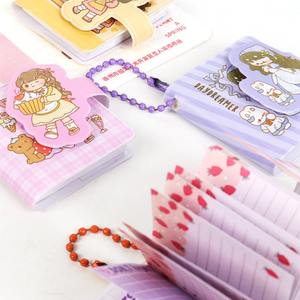 สมุดโน้ตพกพาขนาดเล็กแบบพวงกุญแจสำหรับนักเรียนประถม หน้าสีสันสดใส ลายตัวอักษรน่ารักสำหรับเด็กผู้หญิง - Product Image 6