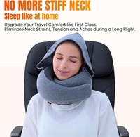 Oreiller de voyage à capuche en mousse à mémoire de forme, ultra doux, bloquant la lumière, pour une intimité optimale, léger, kit de voyage pour avion et trajets.
