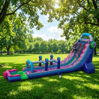 Toboggan aquatique gonflable double piste MILE Big Gaming Switch Theme en PVC avec piscine, idéal pour la location commerciale et les fêtes, capacité 500 personnes