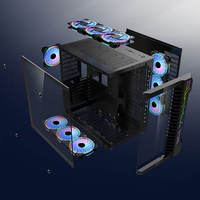 Masaüstü oyun Pc durumda destek mikro ATX anakart 120MM RGB hayranları temperli cam Atx Pc kasa
