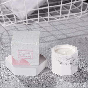 Velas Aromáticas de Cera de Soya con Aroma a Plantas en Frascos de Yeso Geométricos AIKUN, Vela de Aromaterapia para Regalos, Bodas y Decoración del Hogar - Product Image 4