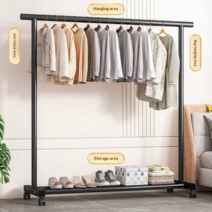 Perchero Metálico Ecológico con Ruedas <span class=keywords><strong>para</strong></span> Sala, Dormitorio y Baño, Perchero de <span class=keywords><strong>Ropa</strong></span> Moderno y de Lujo <span class=keywords><strong>para</strong></span> Interiores - Product Image 1