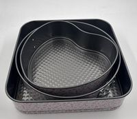 Ensemble de moules à gâteau à fond amovible 3 pièces, en acier au carbone avec revêtement antiadhésif, idéal pour la cuisson des cheesecakes