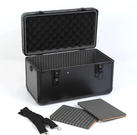Boîte de rangement d'outils en aluminium noir avec étui de transport d'outils à bandoulière