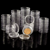 16-40mm étuis transparents porte-monnaie boîte de collecte de pièces de monnaie étui de stockage Capsules boîtes de protection conteneur