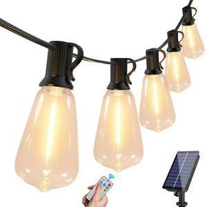 <span class=keywords><strong>Guirnalda</strong></span> de Luces Solares de 9M 15M 18M 30M, Bombilla <span class=keywords><strong>LED</strong></span> de Filamento ST38, 24V, Resistente a los Golpes, para Decoración de Patio, Fiesta, Jardín - Product Image 1