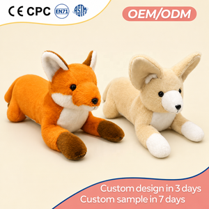 Peluche Personalizzato Realistico a Forma di <span class=keywords><strong>Volpe</strong></span>, Bambola di Peluche <span class=keywords><strong>Volpe</strong></span> Rossa con Grandi Orecchie, Souvenir Zoo Fauna Selvatica all'Ingrosso - Product Image 1