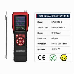 Detector de Gas Amoníaco Portátil EA700, Analizador de Gas NH3 con Succión por Bomba y Alarma de Sonido y Vibración - Product Image 5