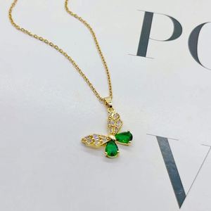 Fashion Women Jewelry Set Stainless Steel Chain Gold Plated Zircon Butterfly Pendant Necklace and Earrings Set for Party Gift - Product Image 4