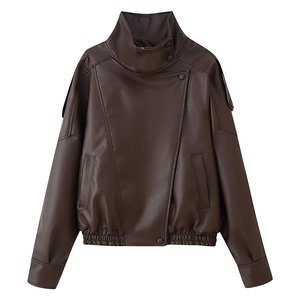 Giacca Blazer in Ecopelle da <span class=keywords><strong>Donna</strong></span> Stile Europeo-Americano con Doppio Colletto, Vestibilità Ampia, Nuova Collezione Autunno Inverno 2025 per il Commercio Estero Transfrontaliero - Product Image 6