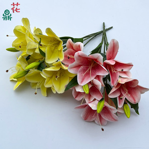 Flores Artificiales de Lirio de Seda de Alta Gama, Resistentes al Agua, Decoración para el Hogar, Decoración Navideña - Product Image 2