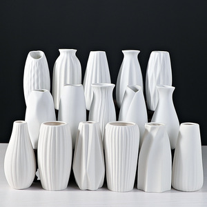 Wholesale Modern Simple <strong>White</strong> Matte Ceramic Tabletop <strong>Vase</strong> Hot Selling for Dried <strong>Flowers</strong> Decoration - Product Image 1