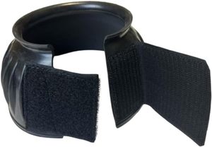 1 par de botas de campana de caballo negro resistentes con lazo de gancho de envoltura rápida y <span class=keywords><strong>2</strong></span> lazos de plástico Producto de aseo para mascotas para el cuidado de caballos - Product Image 5