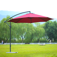 Grand parasol de jardin imperméable et résistant au vent, parasol moderne en acier inoxydable, parasol banane pour l'extérieur, mobilier d'extérieur, hôtel
