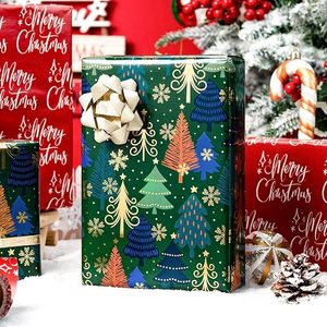 Exquisite Christmas red and green double-sided Christmas tree snowflake <b>pattern</b> aluminum-coated <b>paper</b> wrapping <b>paper</b> - Product Image 1