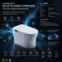 Siège de toilette intelligent tout-en-un avec télécommande, couvercle et chasse d'eau automatiques, siège chauffant, séchage à air chaud et bidet électrique – Vente en gros