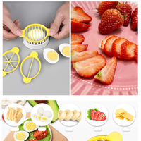 3 en 1 Oeuf Doux Fruits Trancheuse Cutter Multi Fonctionnel Coupe Oeuf Outil Petit Déjeuner Cuisine Décor Pour Cuisine Restaurant Coupe Gadget