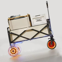Chariot de plage électrique pliable et motorisé avec plateforme pour le jardin, les sentiers et les campings