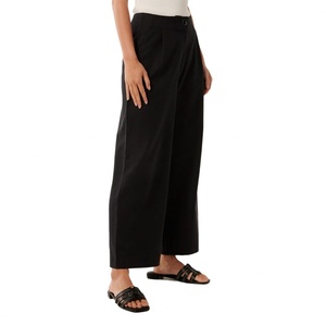 Pantalon long décontracté pour femme, couleur noire, fermeture éclair, 100 % coton, service OEM - Grande Vente - Product Image 5