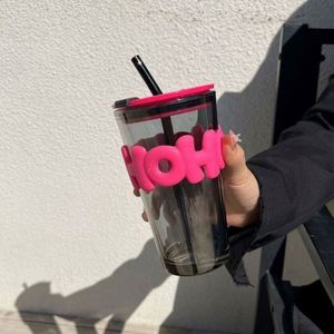 Vaso Térmico Portátil Ecológico de Vidrio Colorido Estilo Zen Asiático con Pajita, Tapa y Logotipo Personalizado, Ideal para Estudiantes y Uso Deportivo - Product Image 2