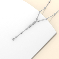Collar con Colgante de Diamante Cultivado en Laboratorio, Cadena de Plata de Ley, Joyería para Cumpleaños, Aniversario, Navidad