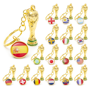 Llavero de Fútbol con Bandera de Países Participantes Personalizada, Trofeo Pequeño de la Copa Mundial de Fútbol 2026, Aleación de Zinc, Cierre de Mosquetón, para Fanáticos - Product Image 4