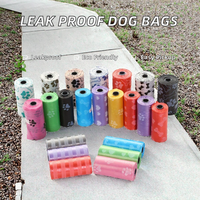 Umweltfreundliche Hundekotbeutel 4 Rollen Lila Plastik Biologisch Abbaubar Extra Dick Unparfümiert Tragbar für Hunde