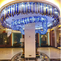 Pasokan pabrik lampu kaca mewah Bar Hotel lampu dekorasi rumah kepribadian kreatif lampu gantung lobi Modern