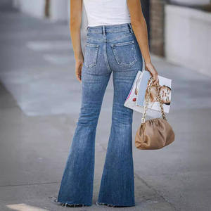 Jeans svasati a vita alta da donna <span class=keywords><strong>pantaloni</strong></span> in Denim elasticizzati <span class=keywords><strong>lunghi</strong></span> larghi <span class=keywords><strong>con</strong></span> fessure laterali Jeans Vintage da mamma - Product Image 3