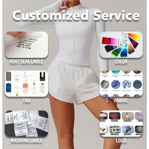 ホットセクシーなネイキッドセンセーション速乾性ヨガトップ女性用ジムウェアジャケットフルジップサムホールカフスフィットネスアスレチックシャツヨガトップ - Product Image 2