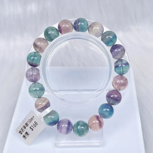 Ventas de fábrica Nueva pulsera de fluorita potente de cristal curativo de piedra pulida natural para regalo - Product Image 1