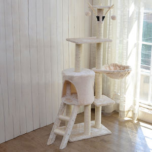 Manufacturer Wholesale Grey Beige Sisal Short Plush <b>Cat</b> Tree <b>Condo</b> - Product Image 4