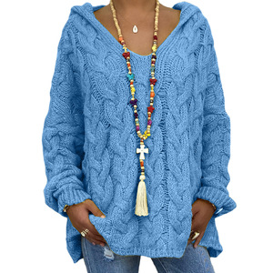 Nouveau pull décontracté à manches longues pour femmes, couleur unie, taille <span class=keywords><strong>plus</strong></span>, vêtements pour femmes, sweat à capuche - Product Image 1