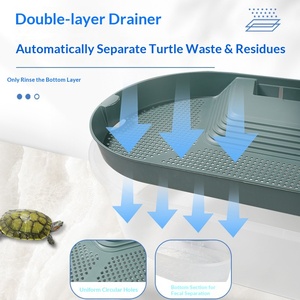 <span class=keywords><strong>Aquarium</strong></span> pour tortues en acrylique de grande taille avec plateforme de basking, double couche et filtration automatique, maison pour tortues. - Product Image 4