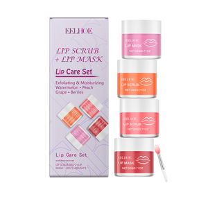 EELHOE Lip Scrub And Lip Mask Set 20G Exfoliating Moisturizing Watermelon Peach Grape Berries Care <b>Kit</b> - Product Image 1
