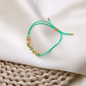 Nantucket Letter <b>Bracelet</b> Zinc Alloy Multicolor Rope Charm Jewelry Gift for Women - Product Image 4