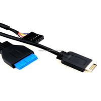 Salida directa de fábrica USB tipo C caja de computadora hembra Cable del Panel frontal con 3A chaqueta de PVC de carga rápida placa base de PC