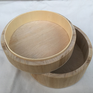 Boîte de rangement ronde en bois avec couvercle, vente en gros, non finie, bricolage, boîte en bois massif vierge, boîte à <span class=keywords><strong>bijoux</strong></span> décorative vintage, fabricant - Product Image 5