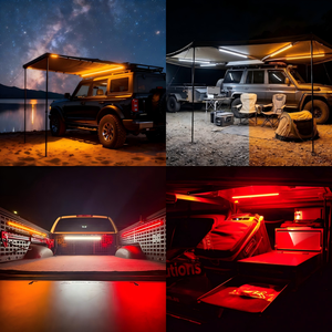 Lampe de camping anti-insectes à LED ambre et blanche 30-90cm 21-28V DC, barre rigide, indice IP67, lampe de toit extérieure pour camping-car tout-terrain et <span class=keywords><strong>remorque</strong></span> - Product Image 6
